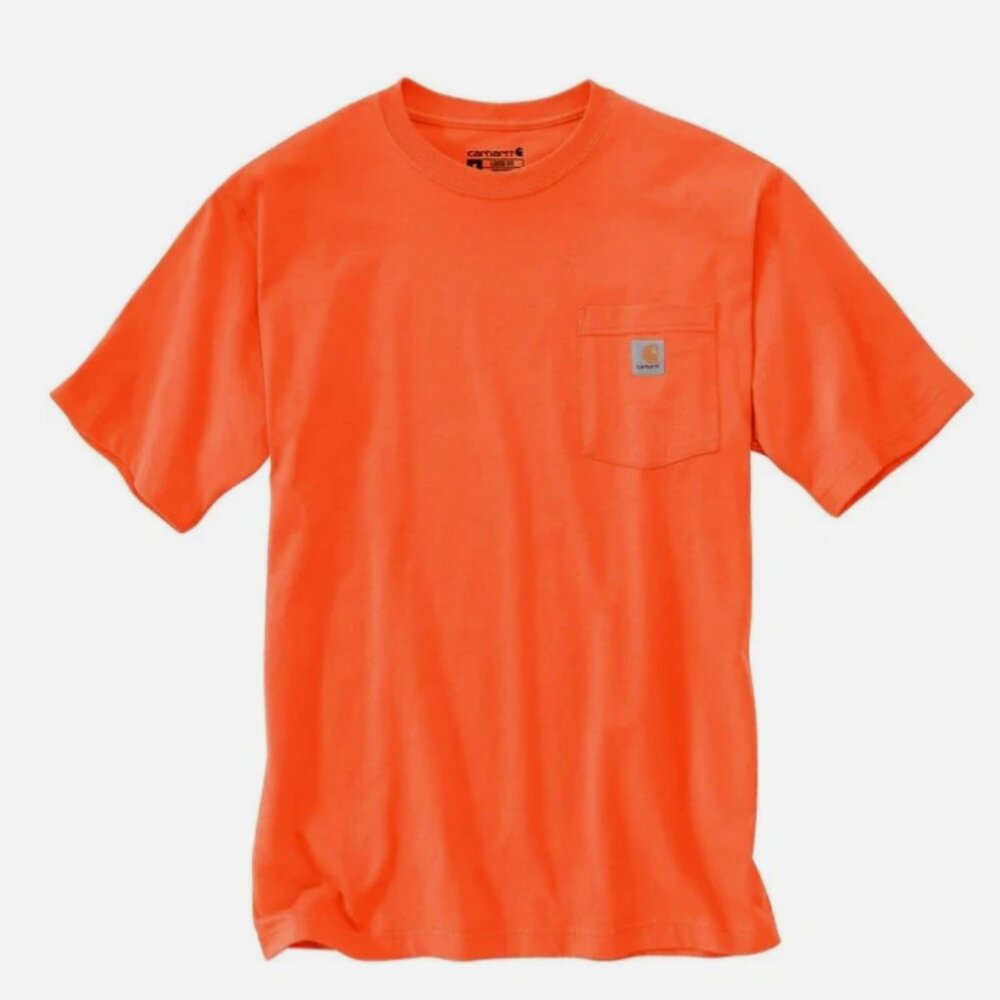 Carhartt K87 Workwear Women's T shirt 2XL Pocket tee Bright Orange NWT